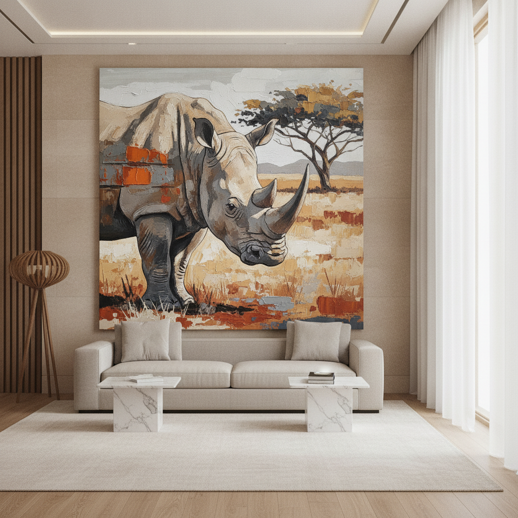 Rhino Savanna Painting