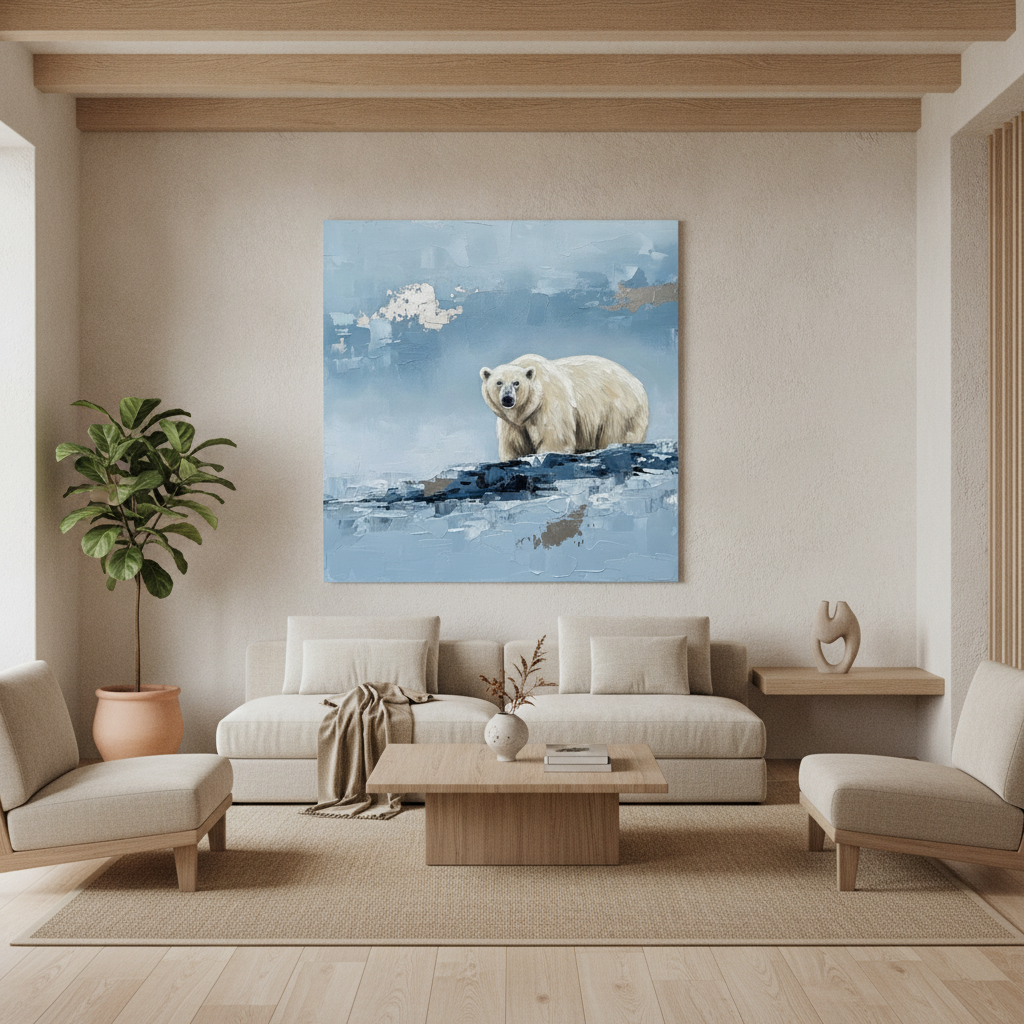 Polar Bear Ice Painting