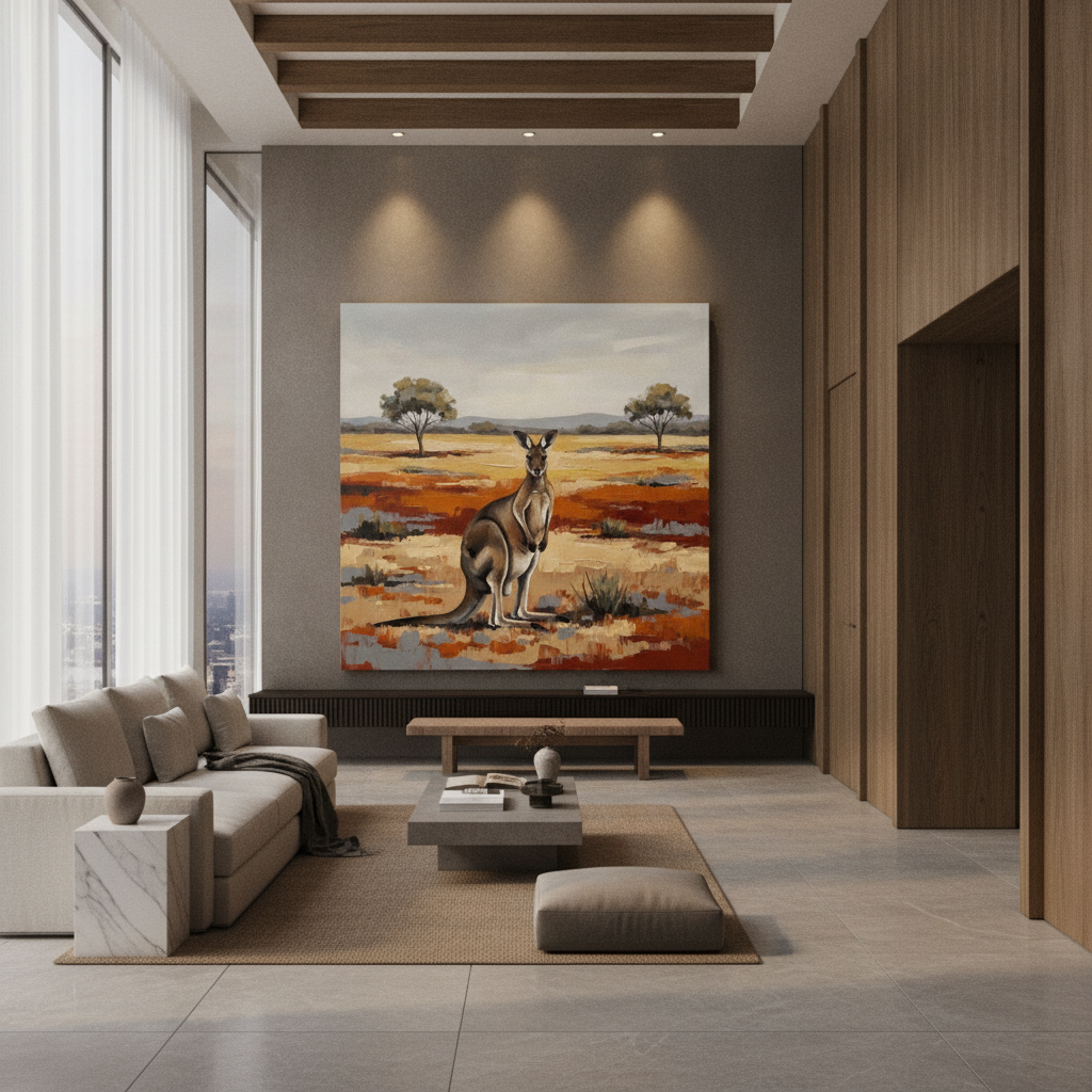 Kangaroo Outback Painting