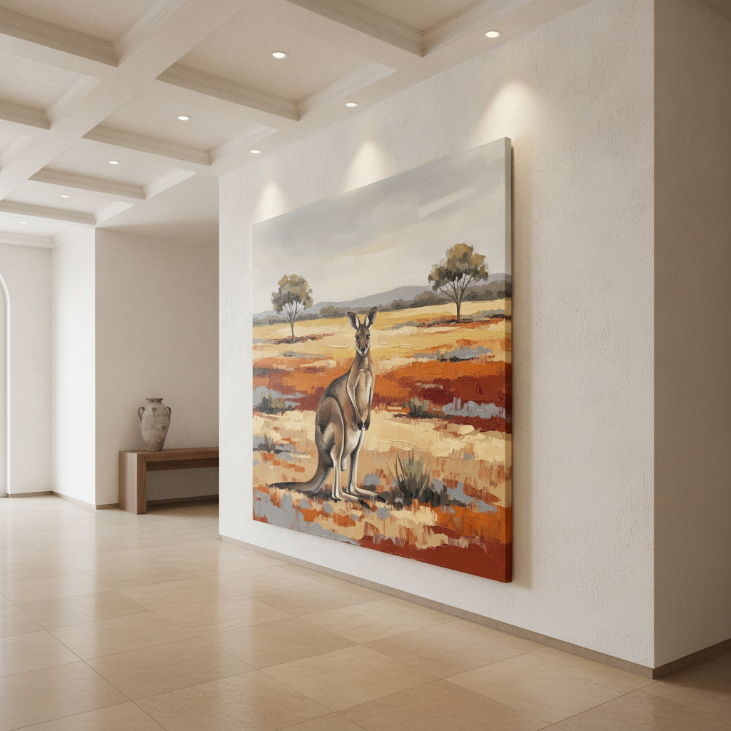 Kangaroo Outback Painting