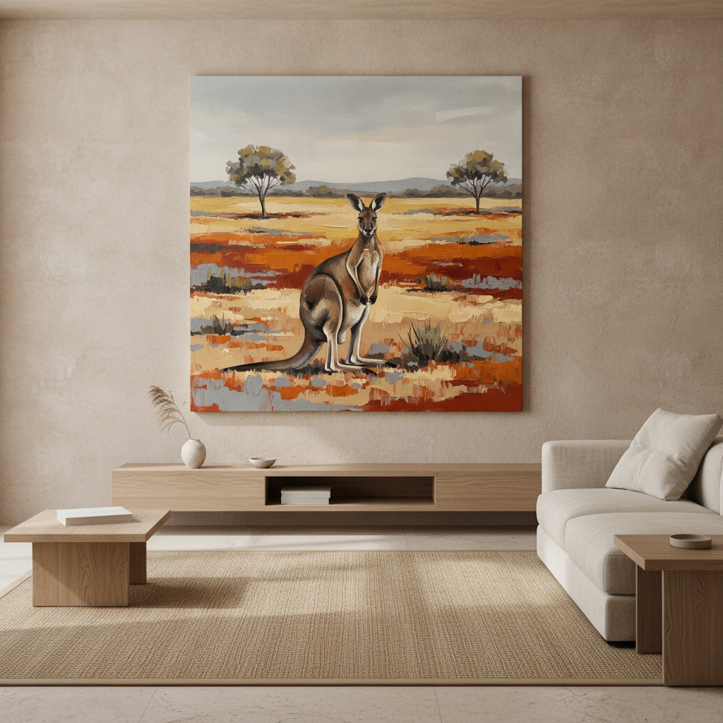 Kangaroo Outback Painting