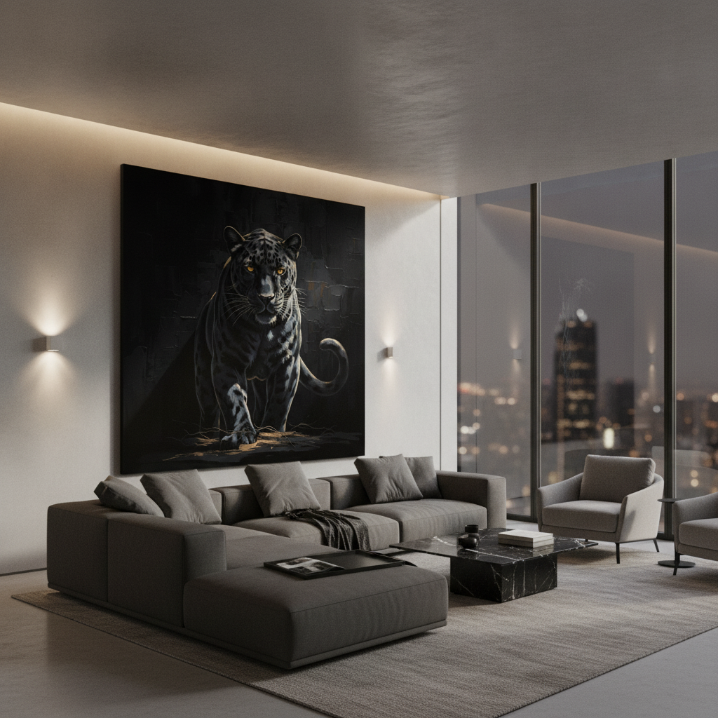 Black Panther Shadow Painting