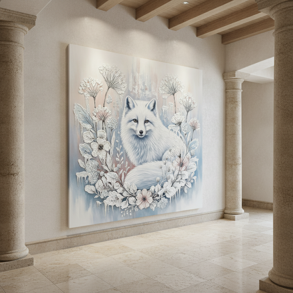 Arctic Fox Winter Painting