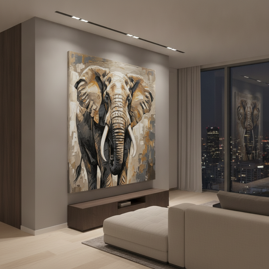 Elephant Close-Up Painting