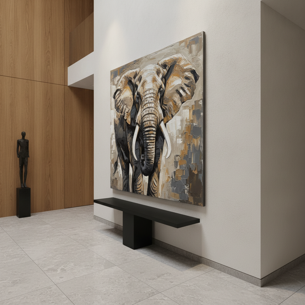 Elephant Close-Up Painting