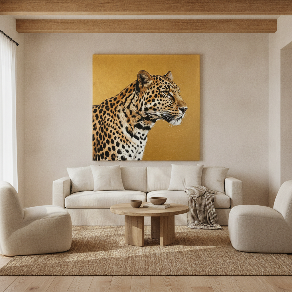 Leopard Gold Foil Painting