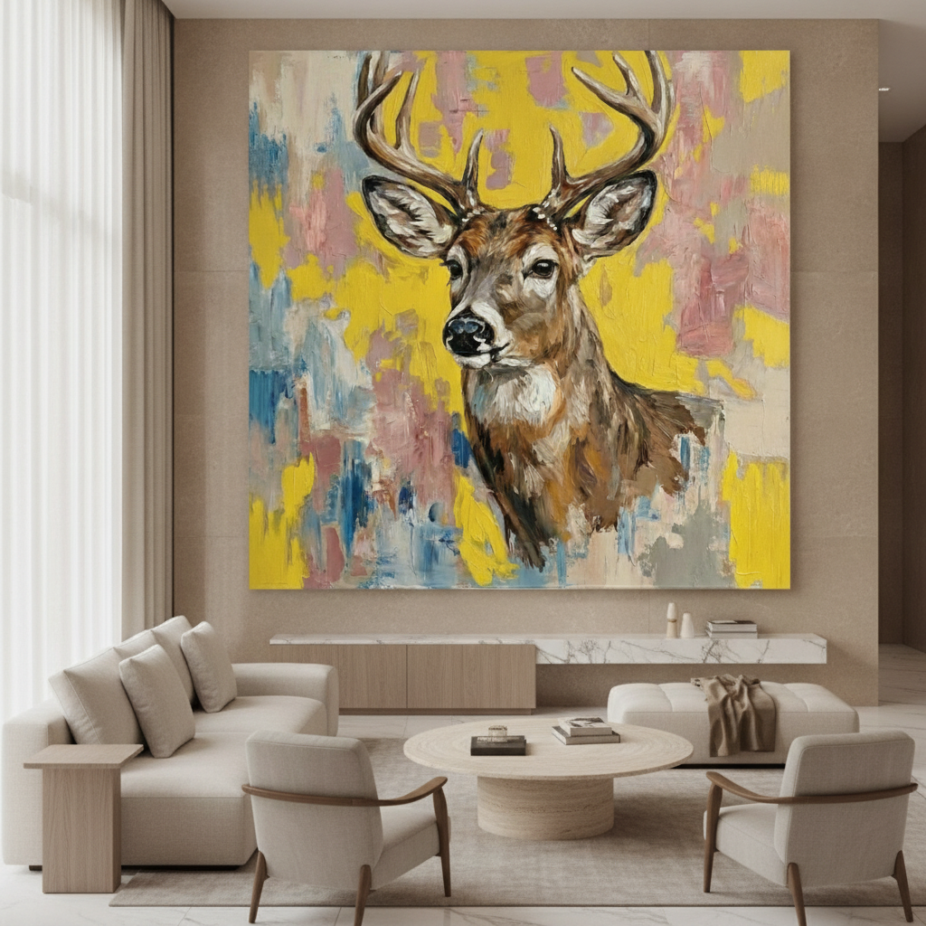 Deer Antler Abstract Painting