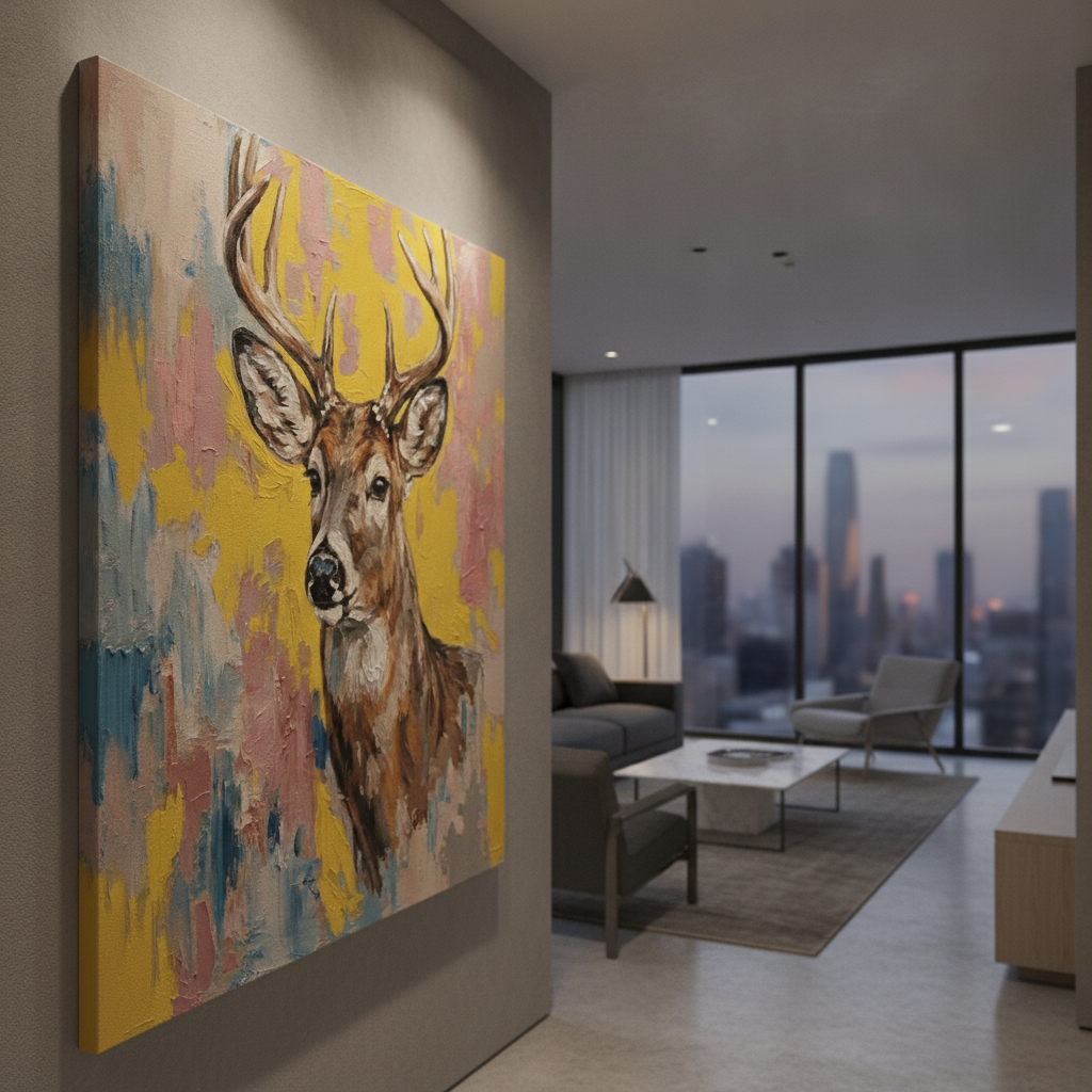 Deer Antler Abstract Painting