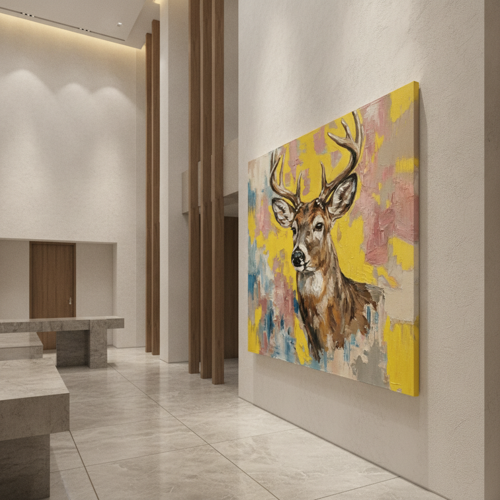 Deer Antler Abstract Painting