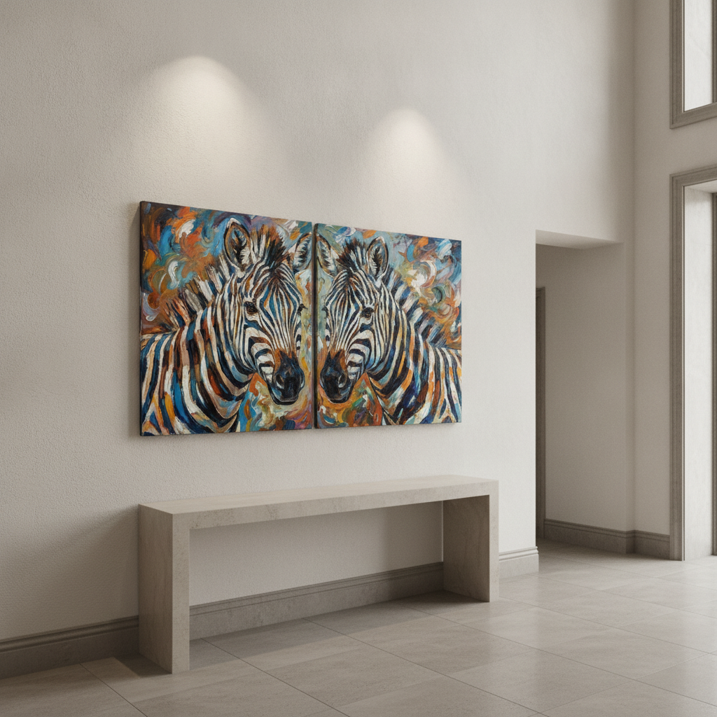 Colorful Zebra Duo Painting