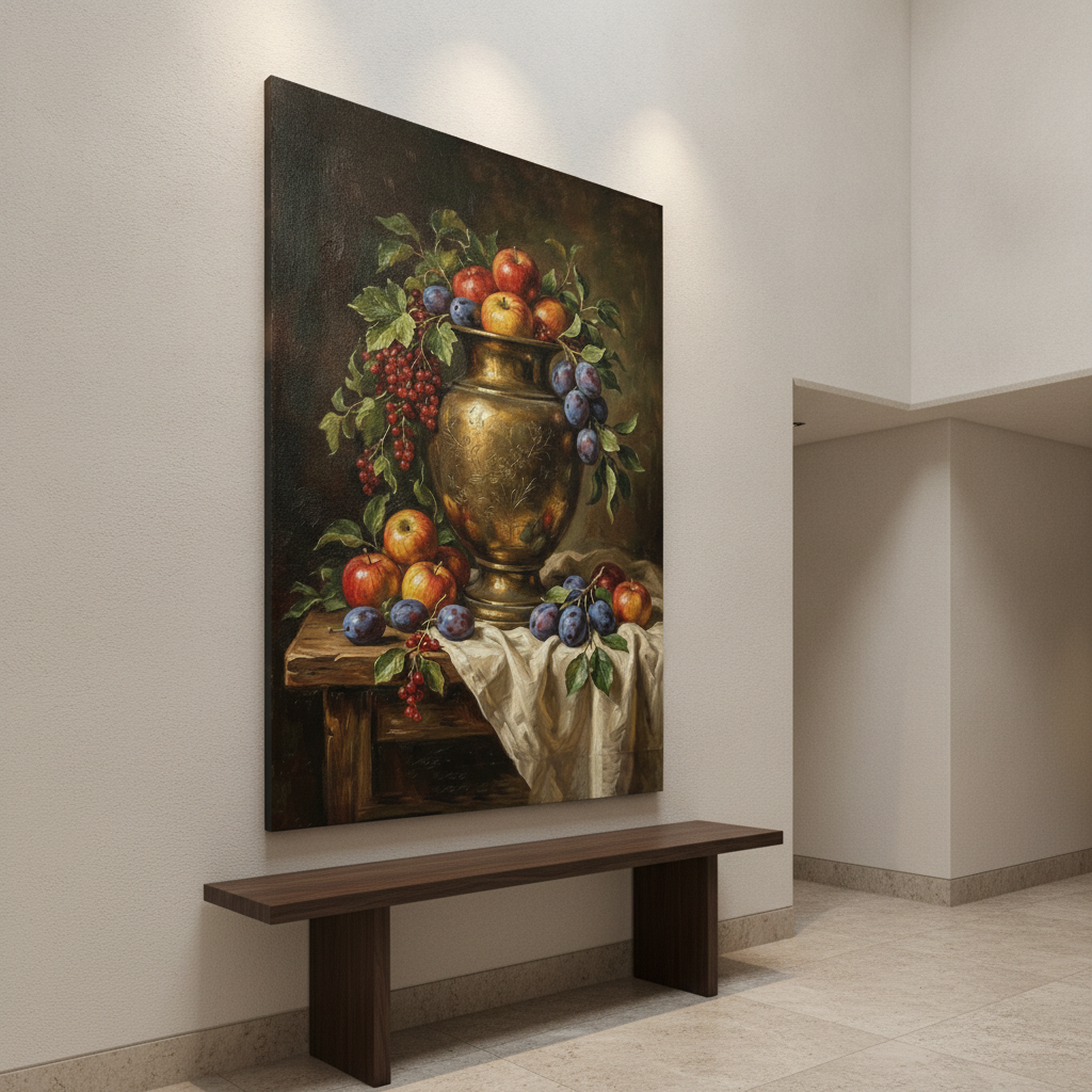 Fruit Abundance with Brass Urn