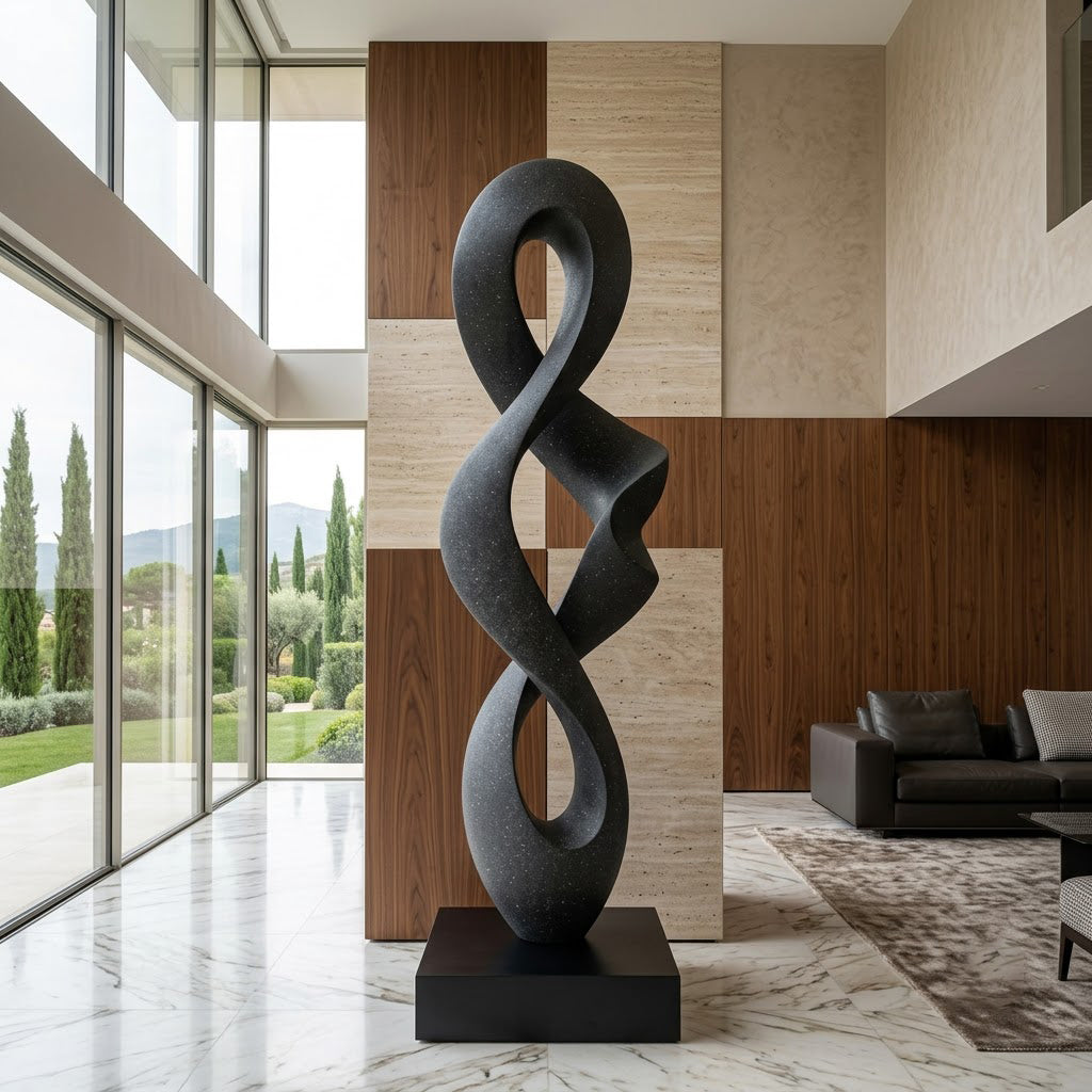 Black Infinity Twist Abstract Sculpture