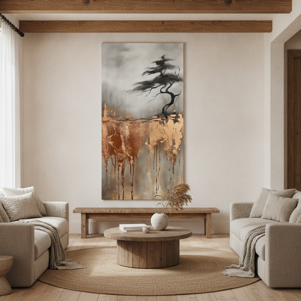 Wind Tree Copper Drip Painting