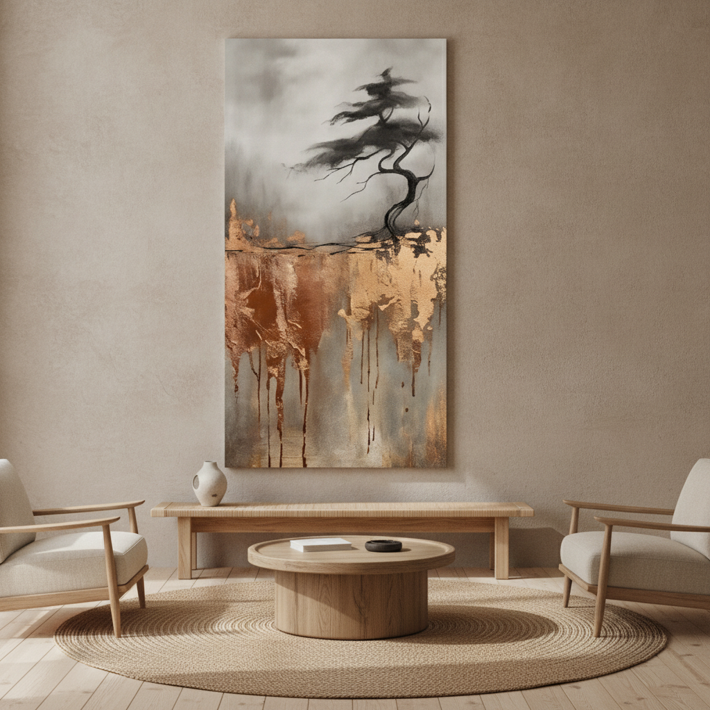 Wind Tree Copper Drip Painting