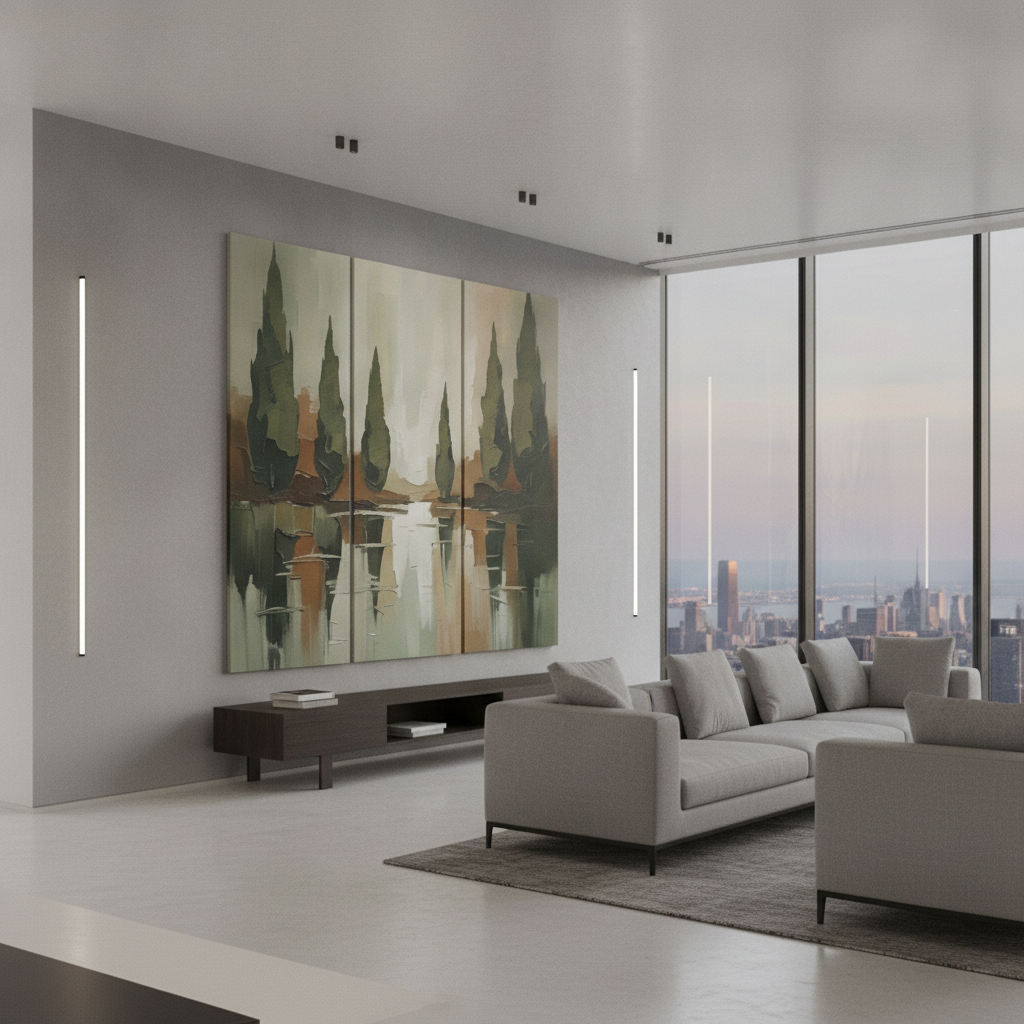 Cypress Trees Green Earth Painting
