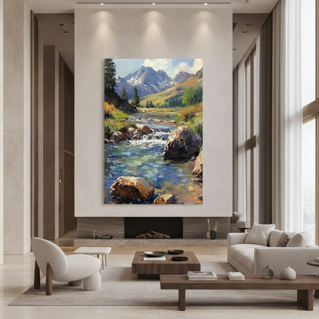Rocky Mountain Stream Valley Painting
