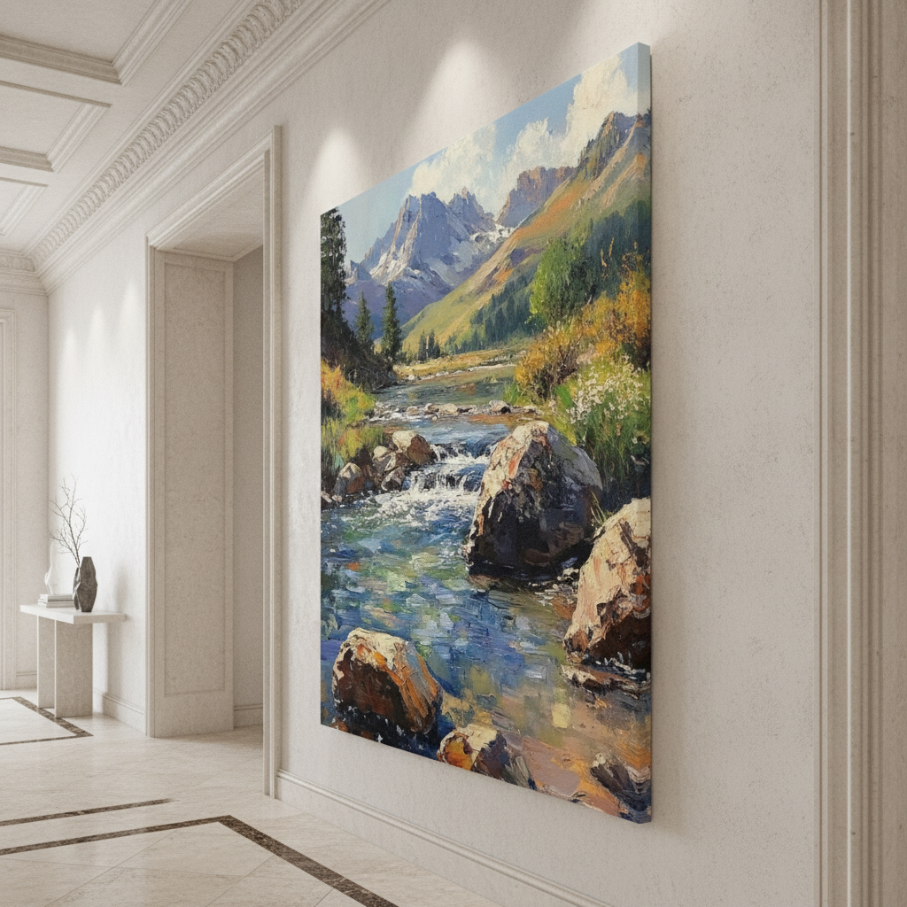 Rocky Mountain Stream Valley Painting