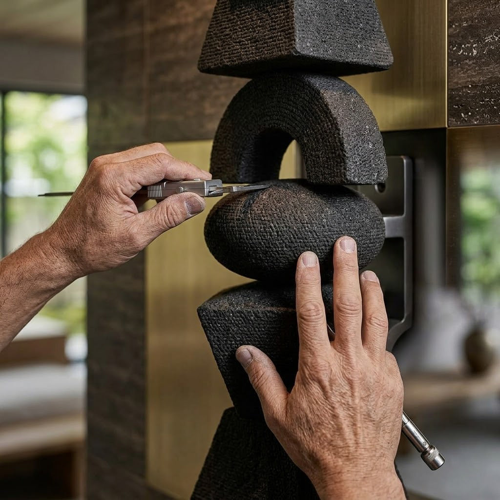 Black Woven Zen Stack Sculpture