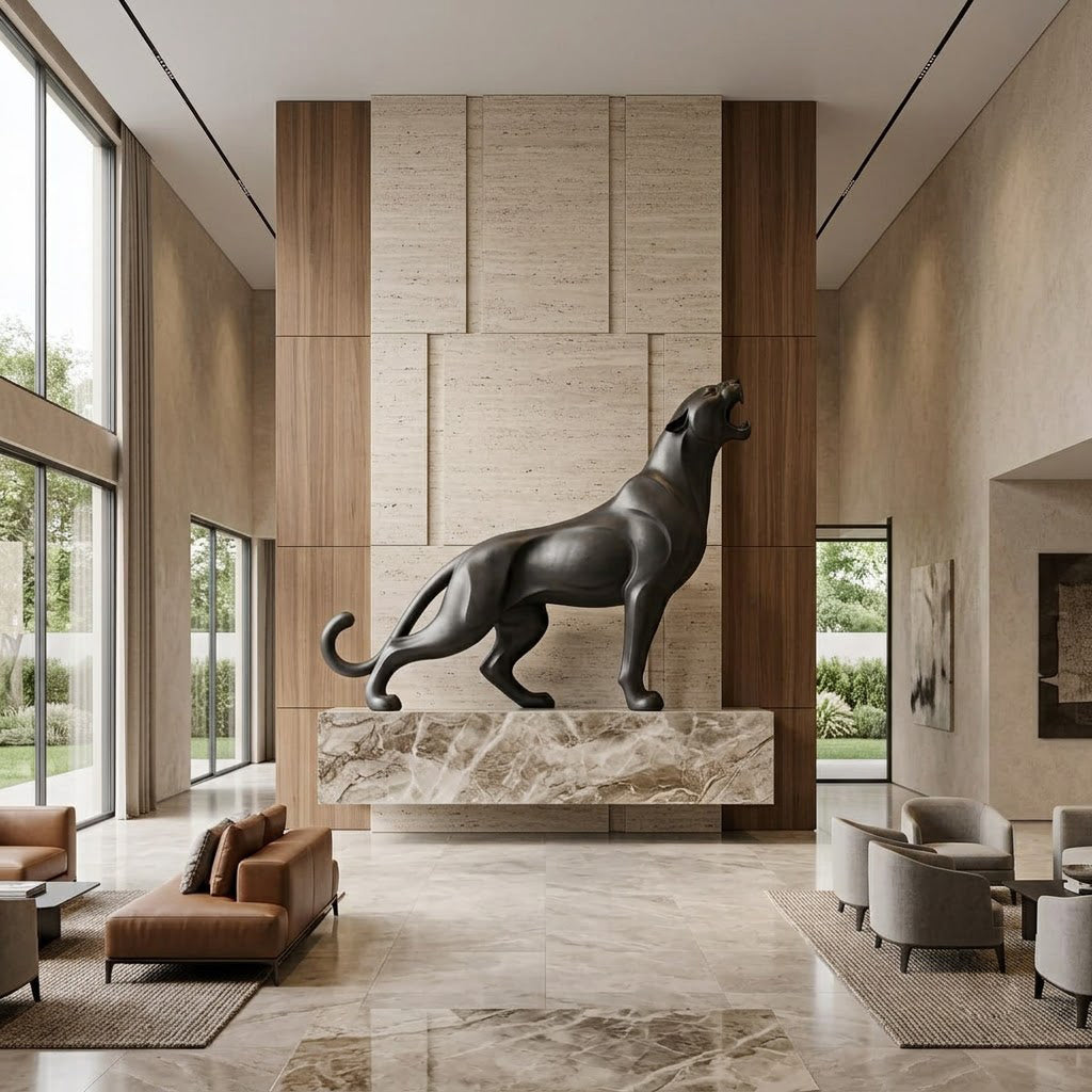 Roaring Panther Sculpture