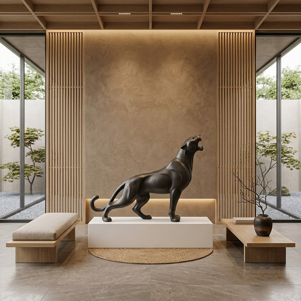 Roaring Panther Sculpture