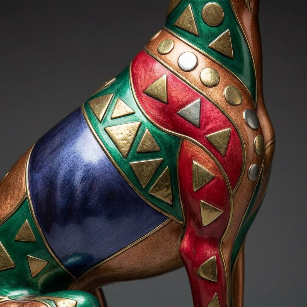 Colorful Mosaic Greyhound Sculpture