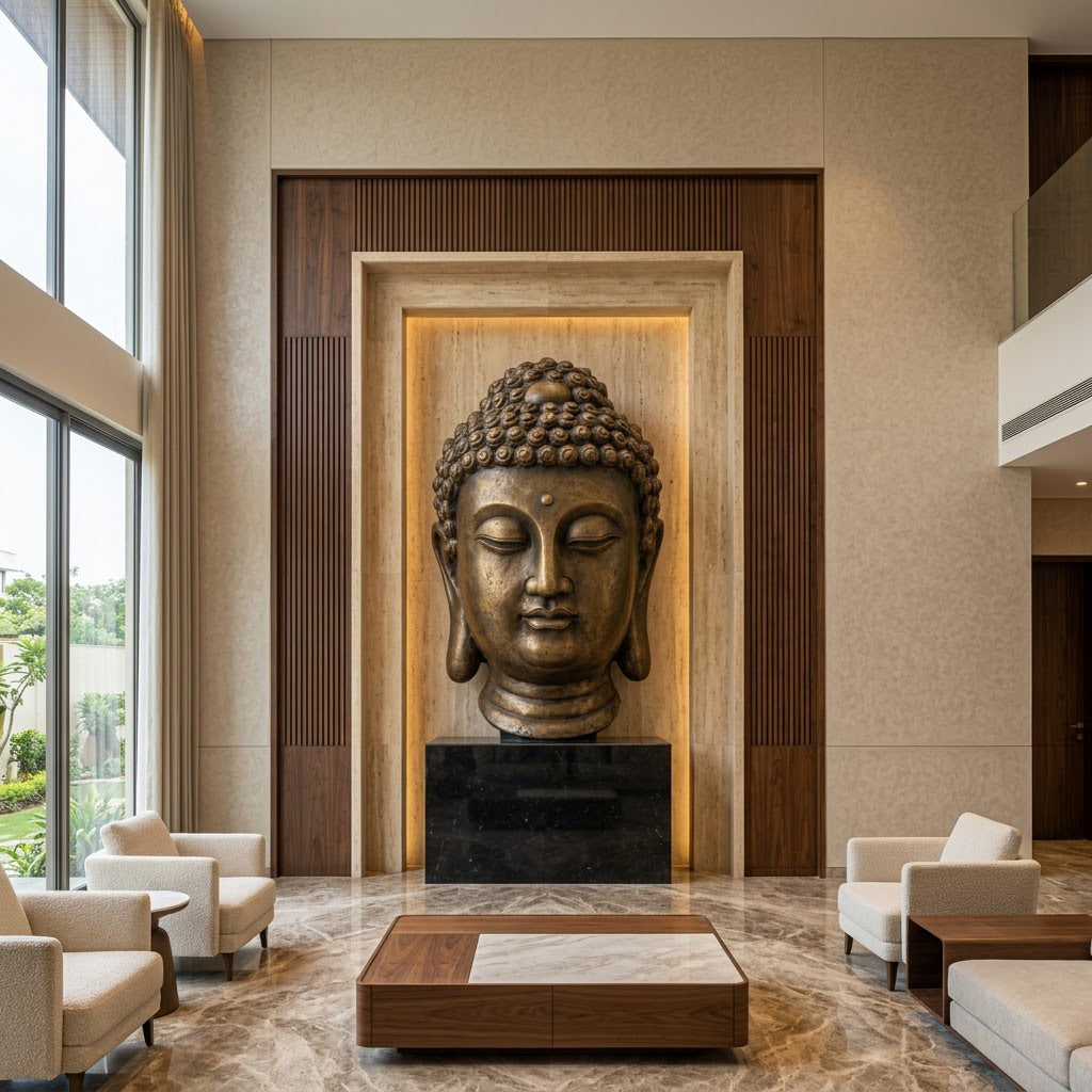Buddha Head Bust Sculpture