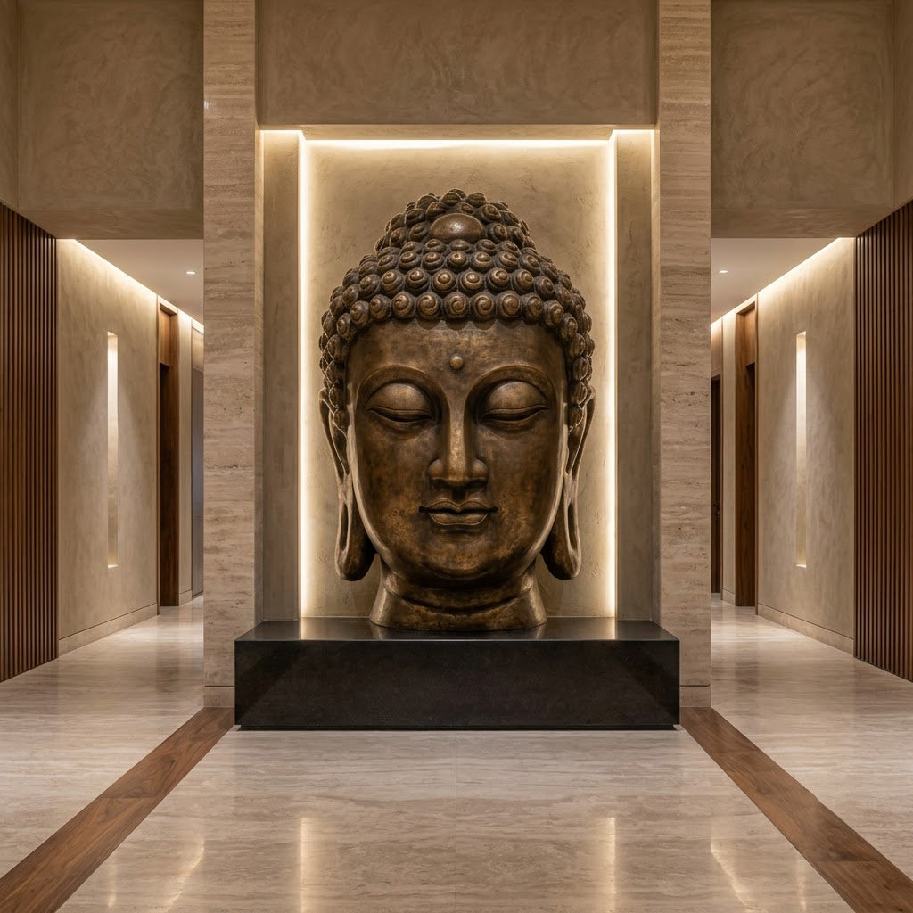 Buddha Head Bust Sculpture