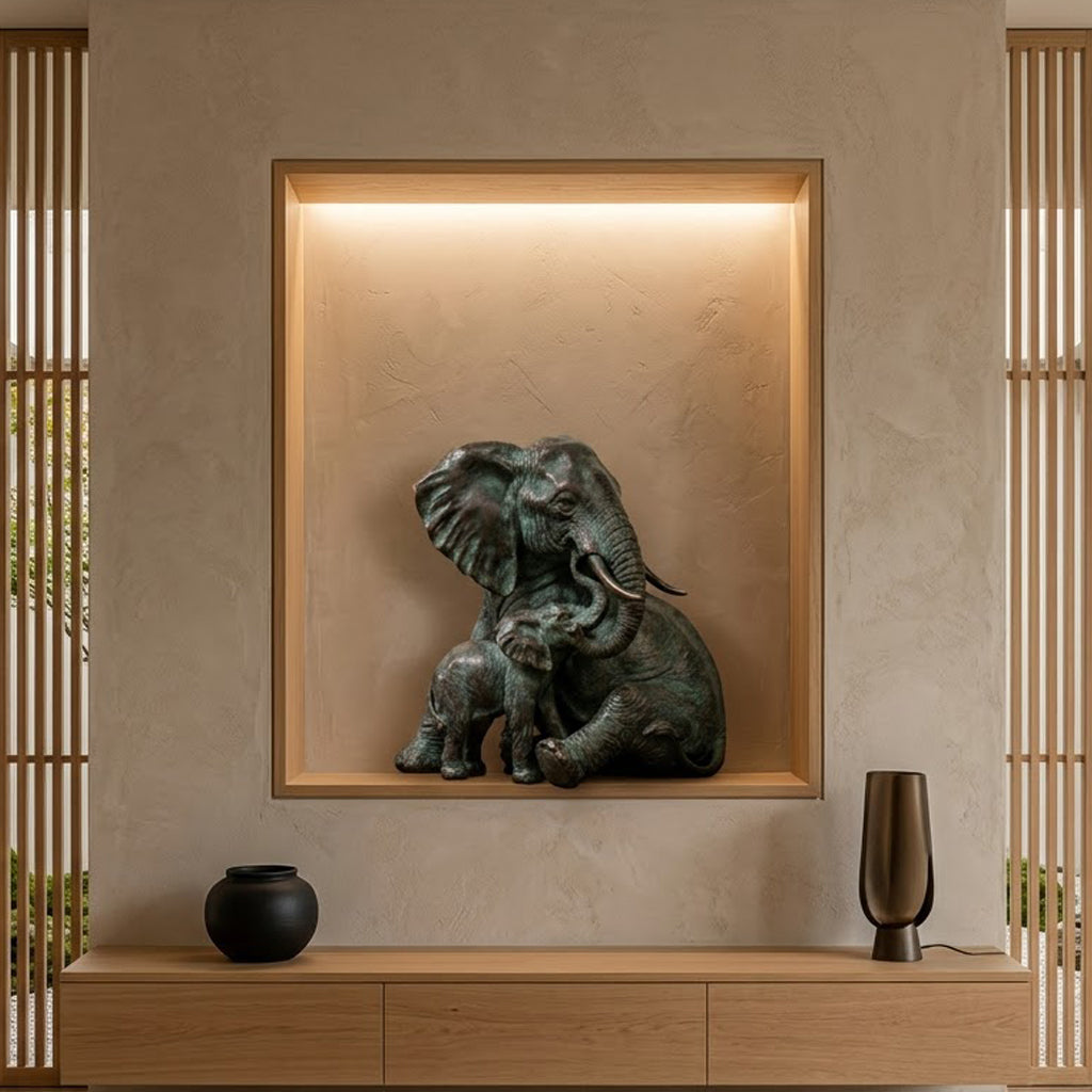 Elephant & Calf Sculpture