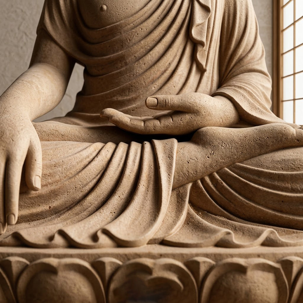 Sandstone Seated Buddha Sculpture