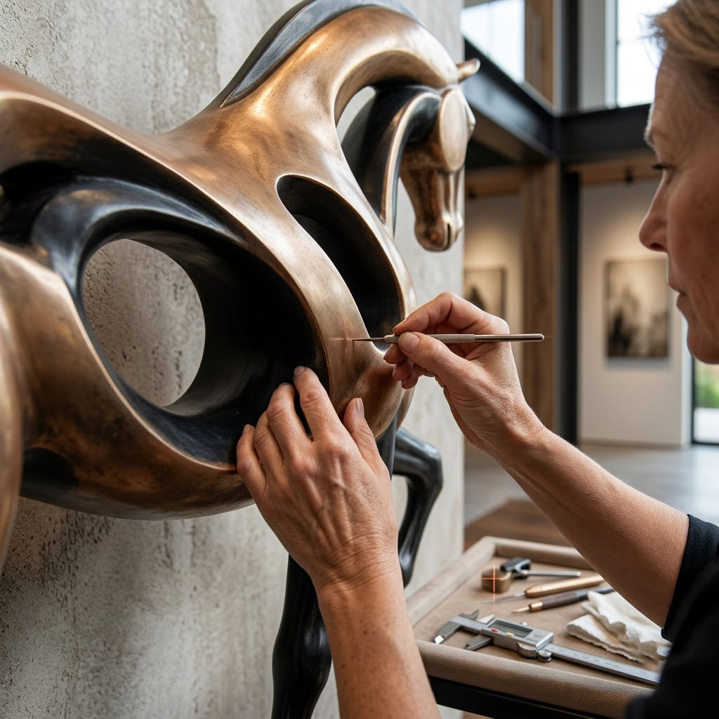 Abstract Flowing Horse Sculpture