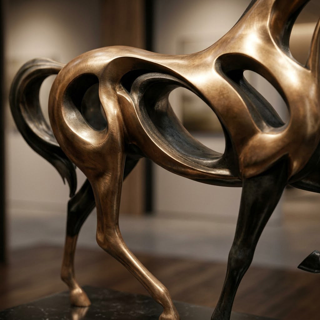 Abstract Flowing Horse Sculpture