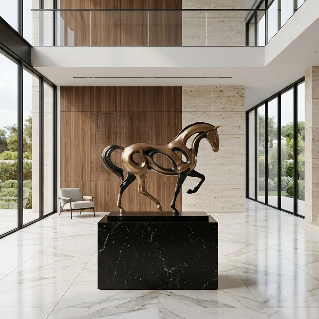 Abstract Flowing Horse Sculpture