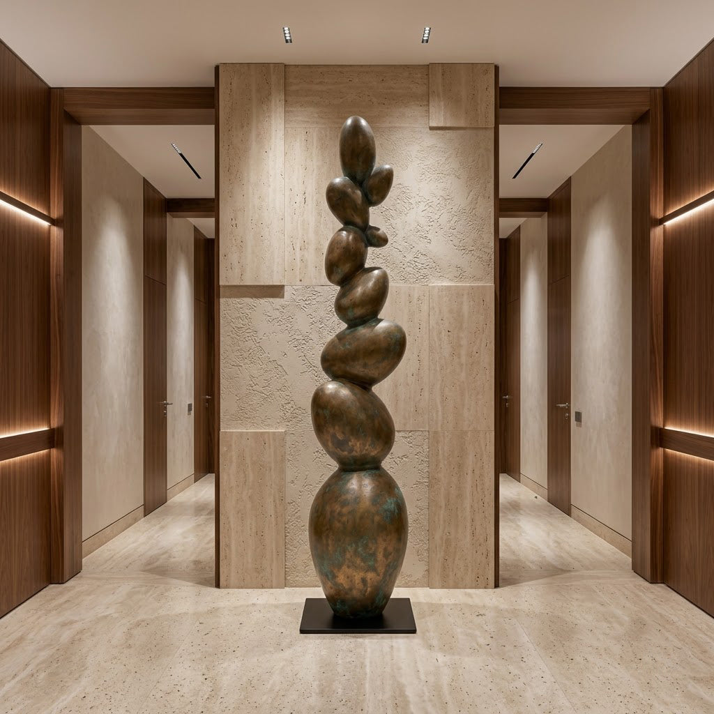 Balancing Pebble Tower Sculpture