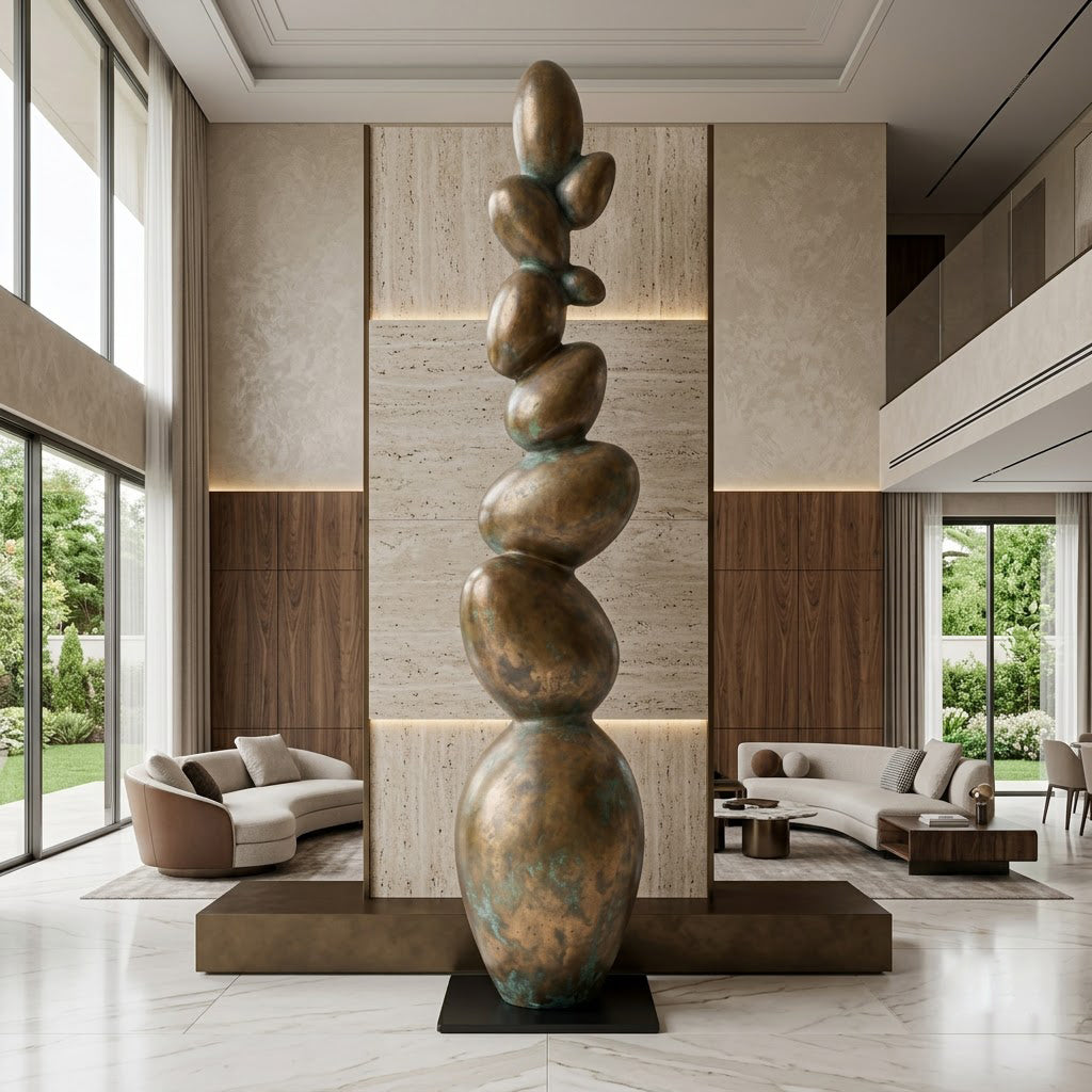 Balancing Pebble Tower Sculpture