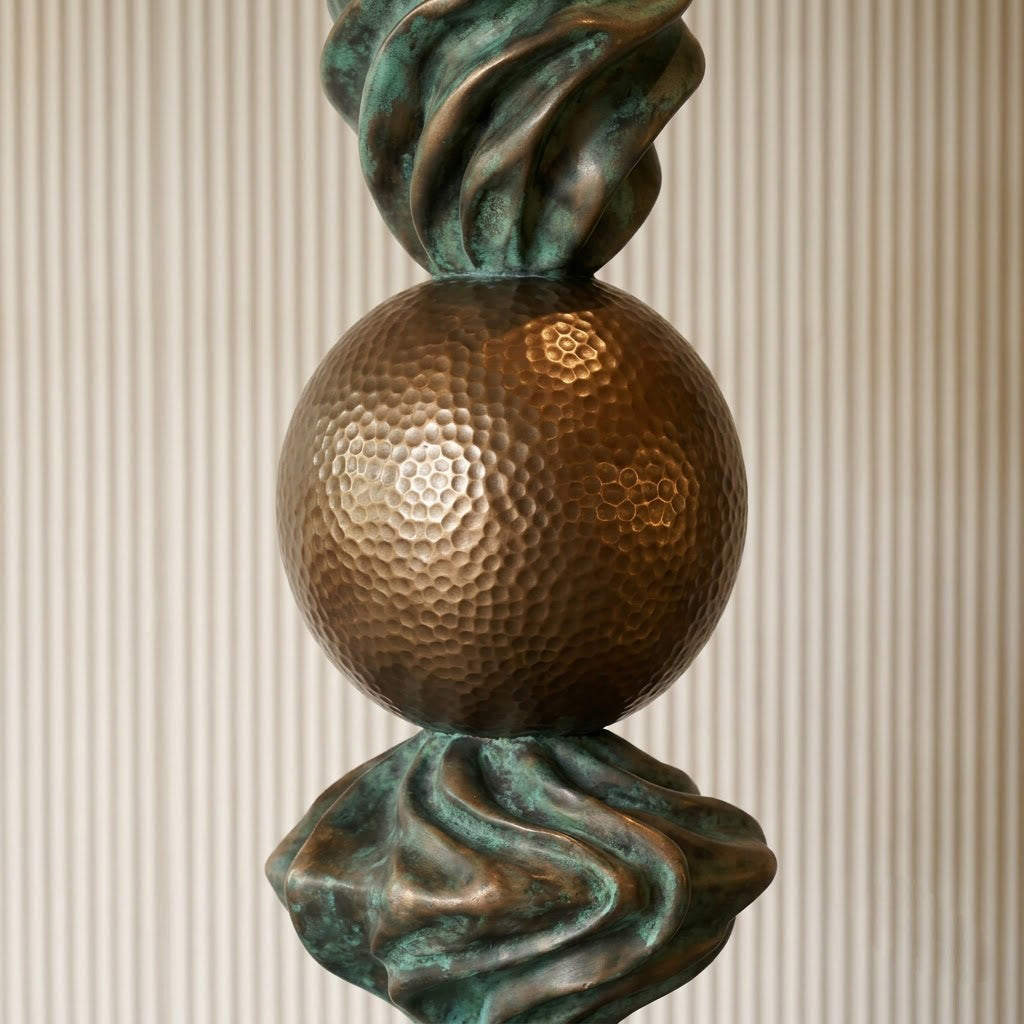 Twisted Hammered Sphere Sculpture