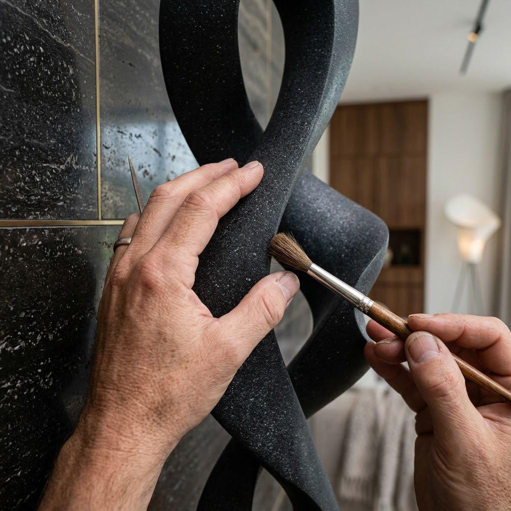 Black Infinity Twist Abstract Sculpture