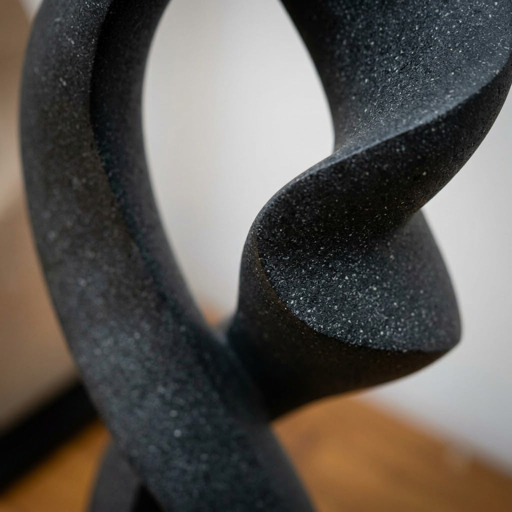 Black Infinity Twist Abstract Sculpture