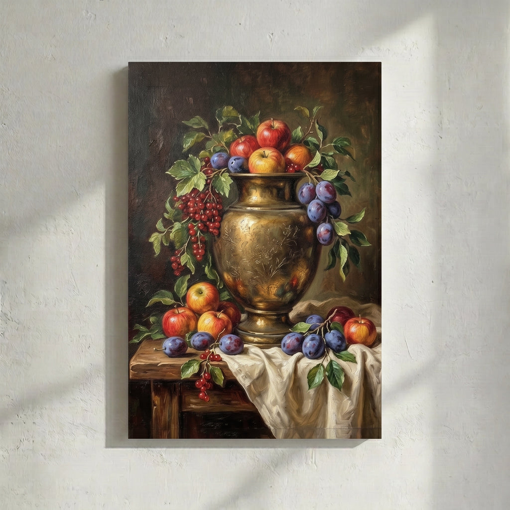 Fruit Abundance with Brass Urn