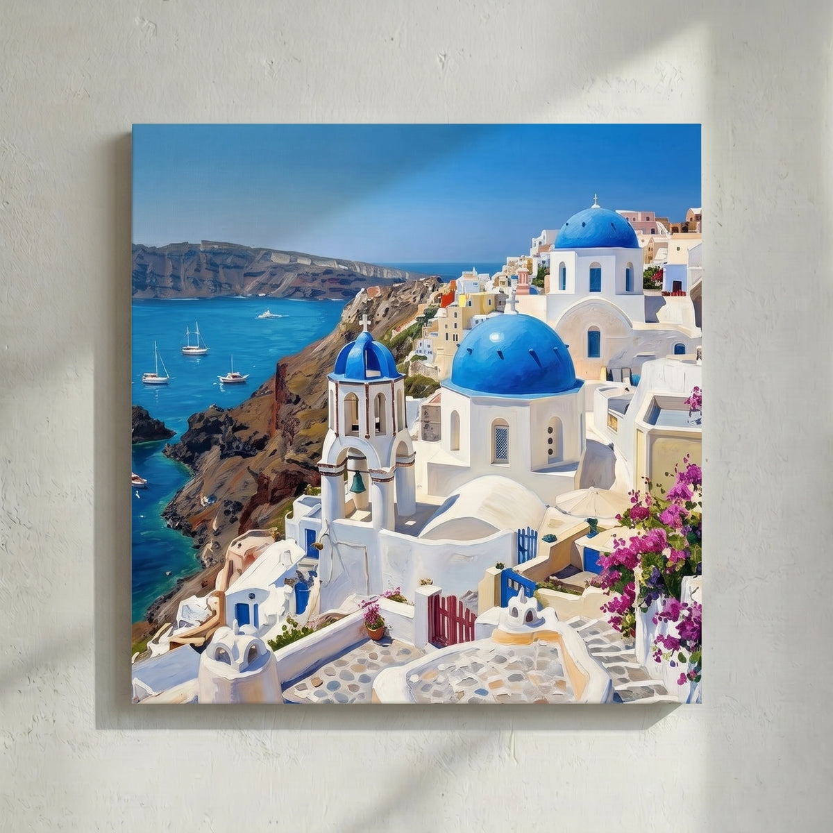 Santorini Blue Dome Art