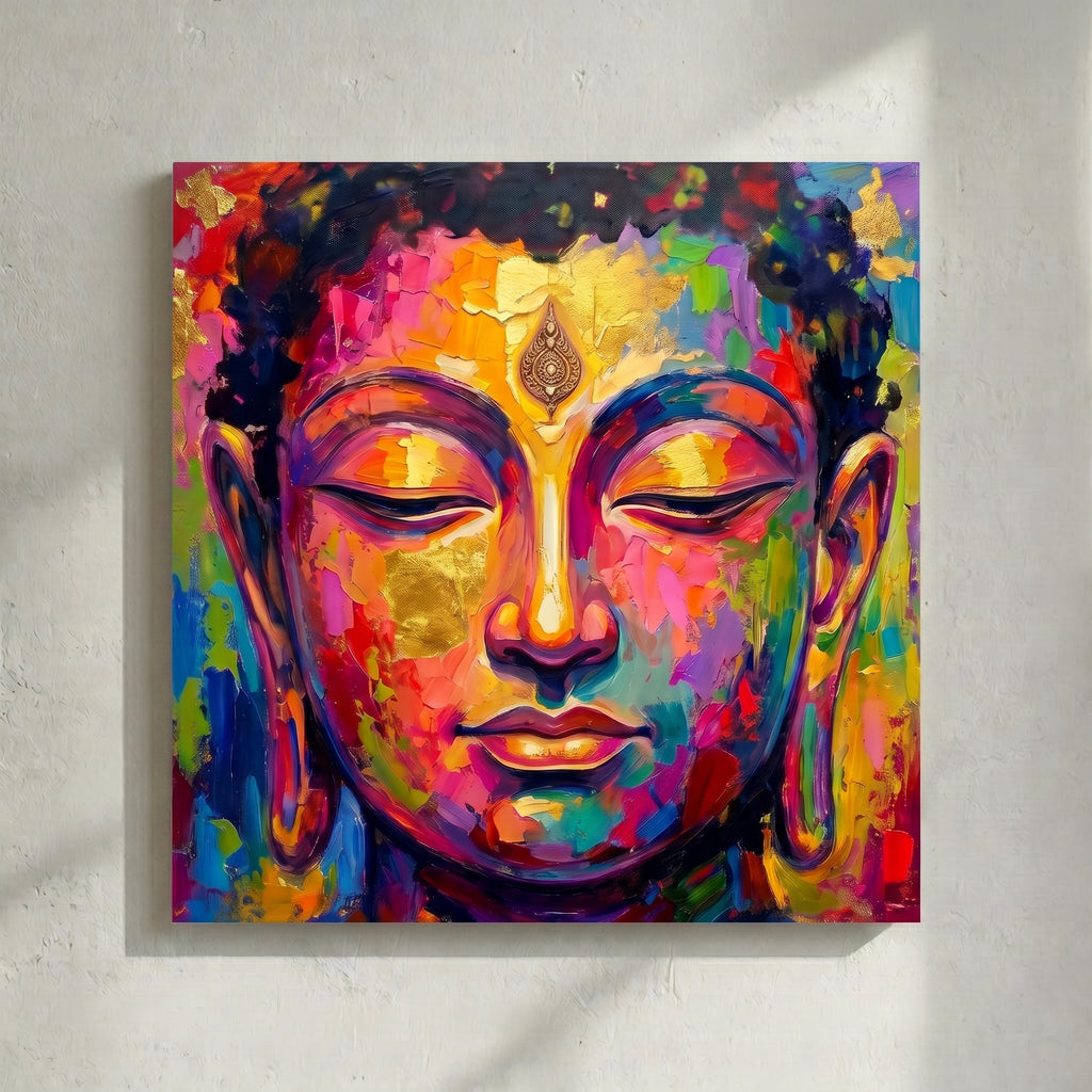 Vibrant Buddha Face Painting