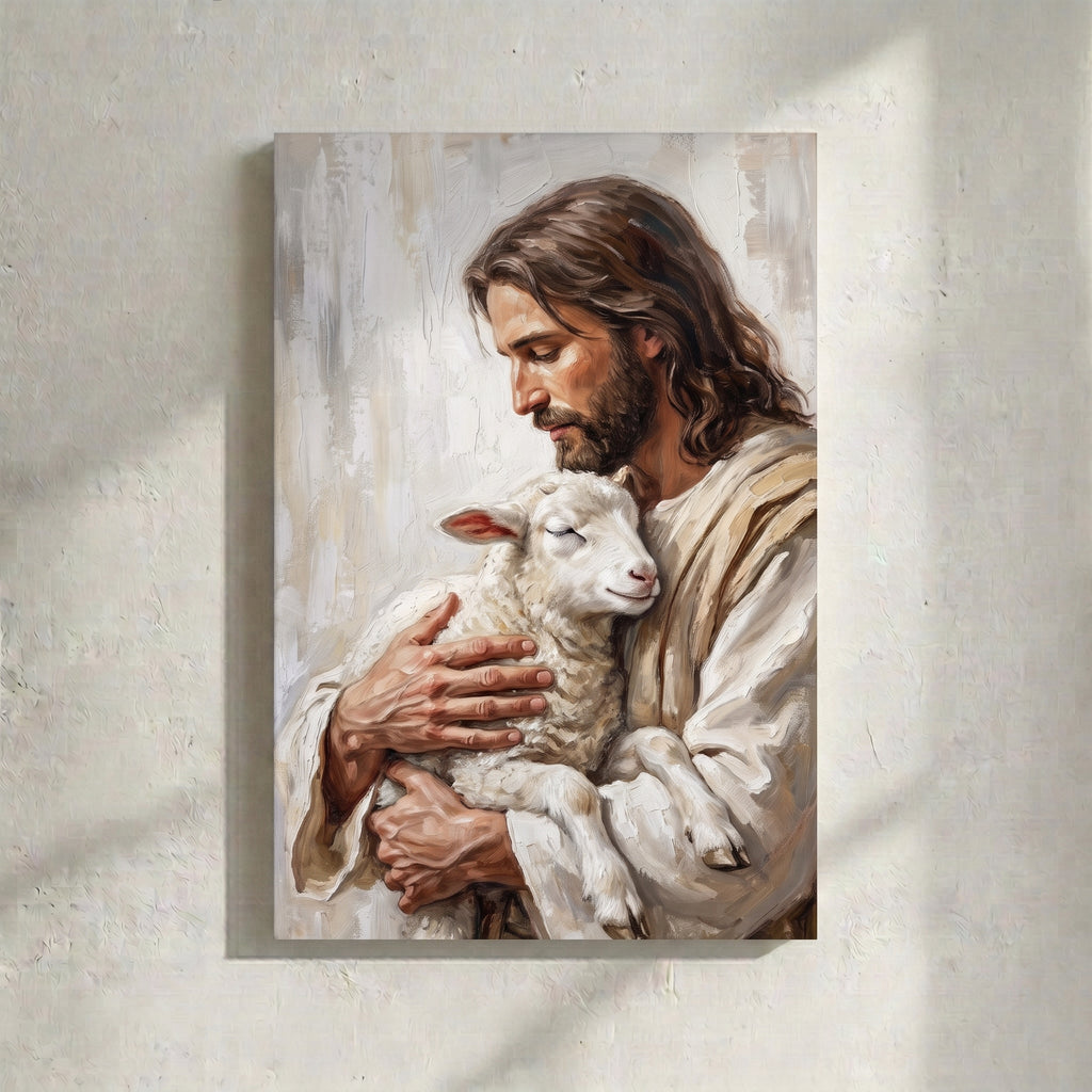 Jesus with Lamb Painting