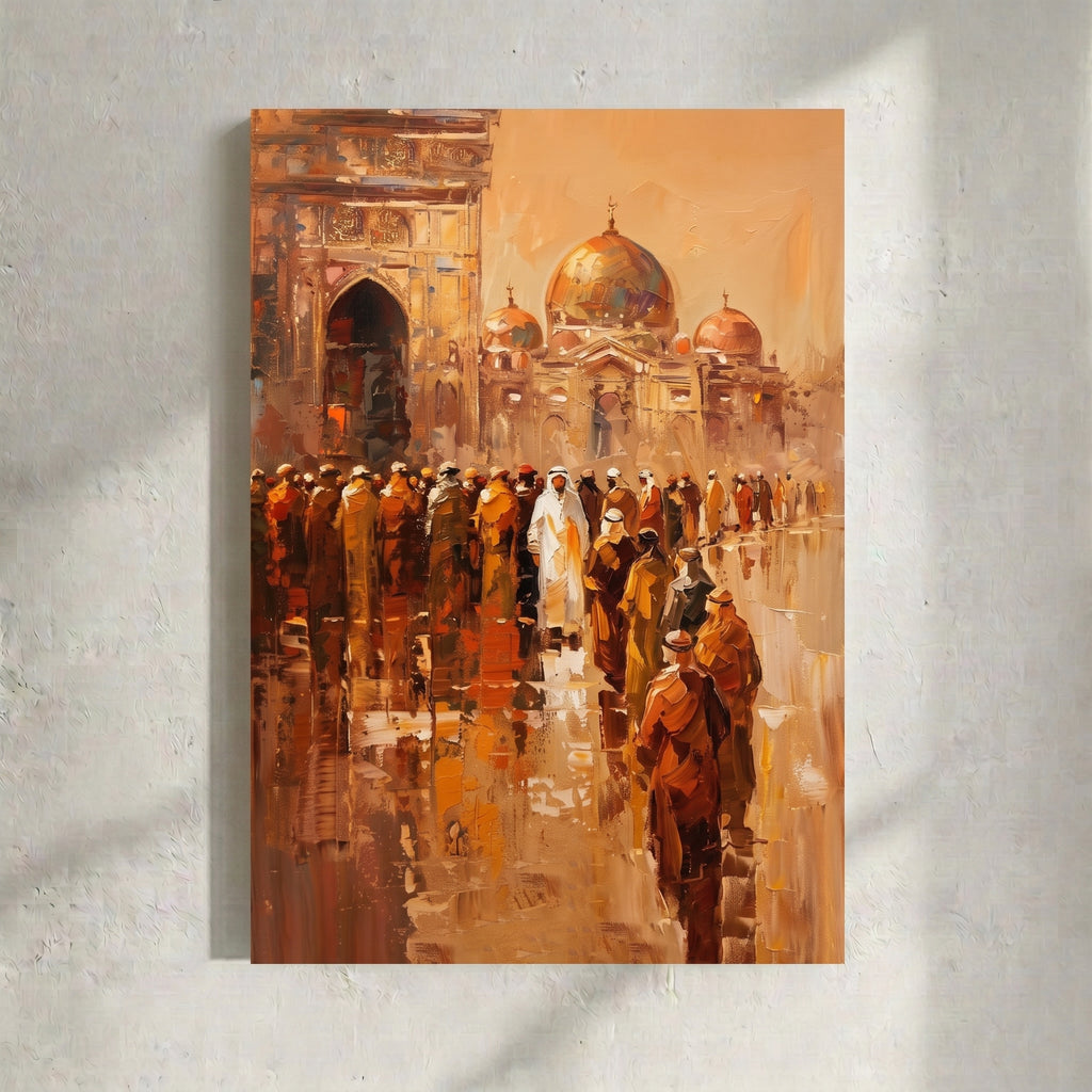 Muslim Pilgrims Mosque Procession Painting