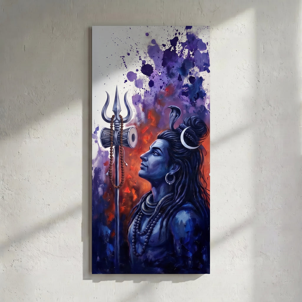 Shiva Trishul Damaru Painting