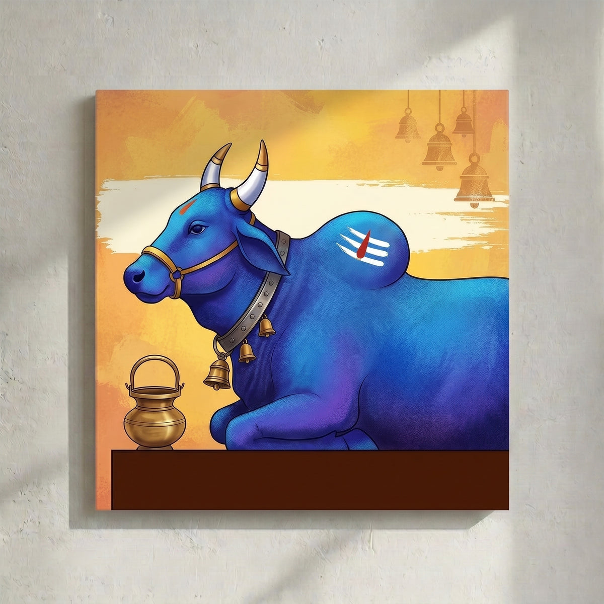Nandi Bull Illustration Blue Flat Design