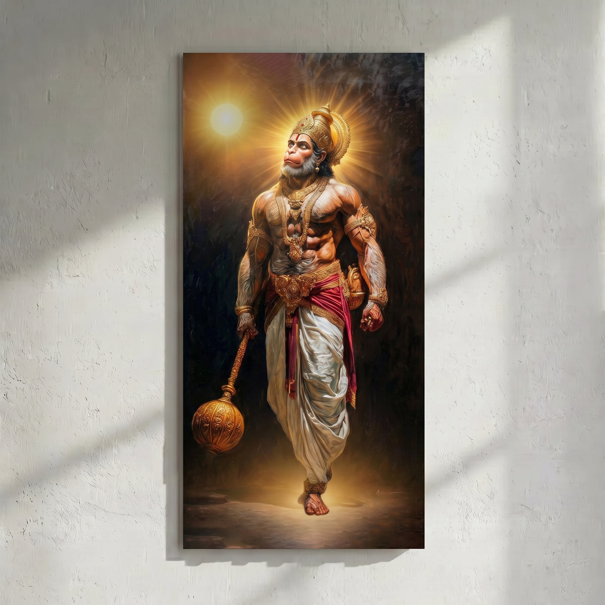 Hanuman Walking with Gada Painting