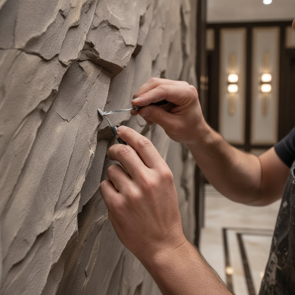 Dark Rock Fissure 3D Relief Wall Art