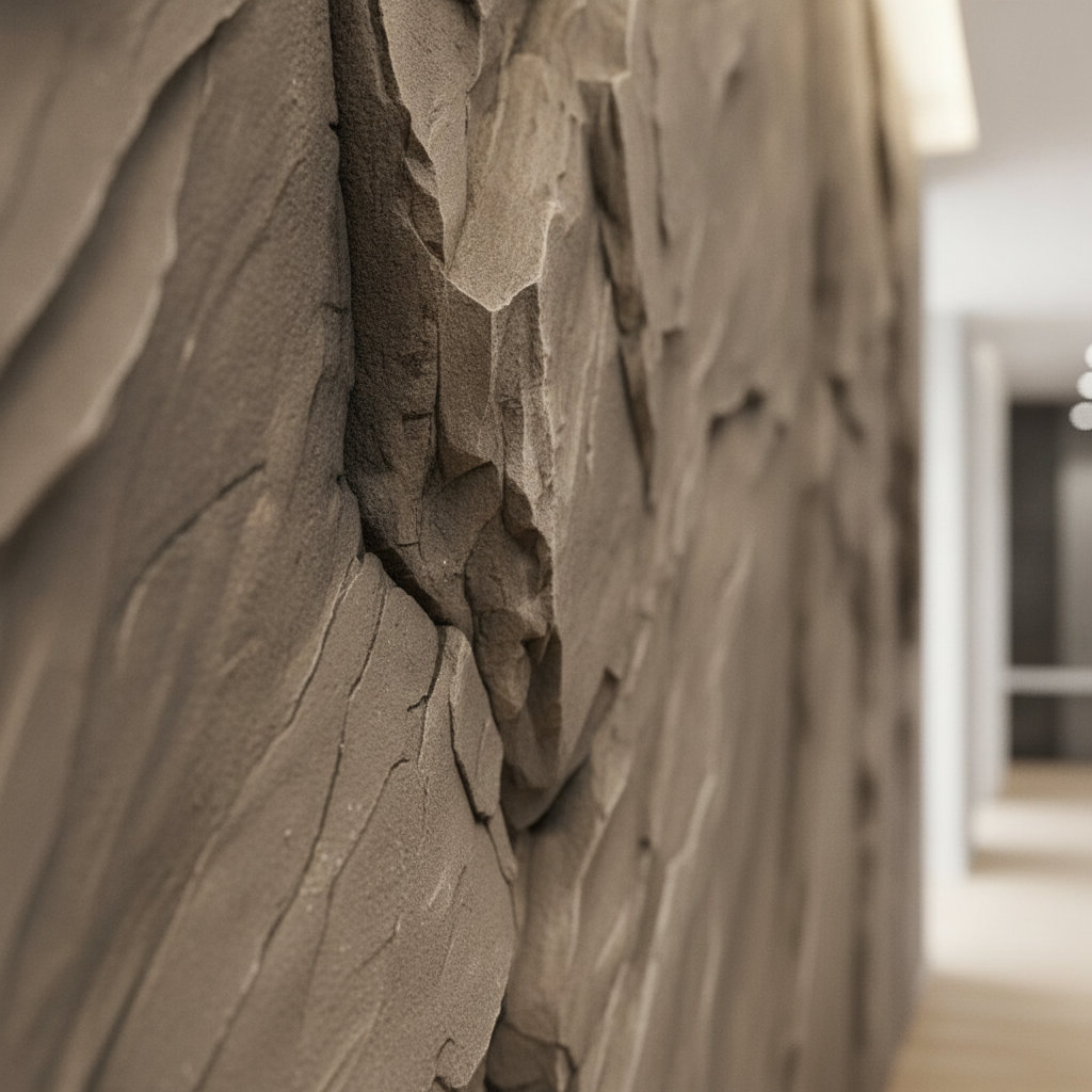 Dark Rock Fissure 3D Relief Wall Art