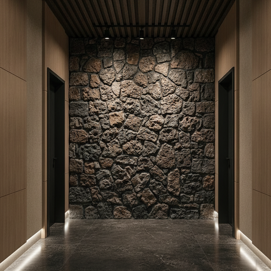 Rugged Stacked Stone 3D Relief Wall Art