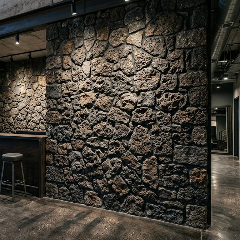 Rugged Stacked Stone 3D Relief Wall Art