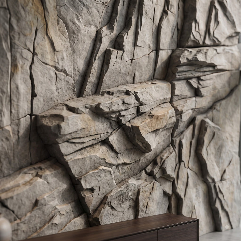 Carved Cliff Rock 3D Relief Wall Art